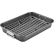 (未使用･未開封品)Update International ARP-1824L - Aluminium Strapped Roasting Pan with L ALRP-1824 - Heavy-Duty Double Roaster with Straps & Handles