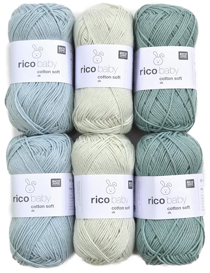 Woll-Set Rico Baby Cotton Soft dk 6x50g #49, Babywolle zum Stricken und Häkeln