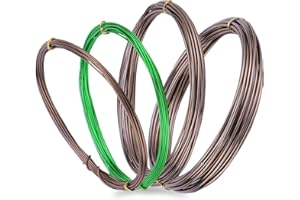 ZELARMAN Wire Bonsai Tree, 4 Rolls Total 64Ft Aluminum Bonsai Training Wire Set for Indoor 1.0MM, 1.5MM, 2.0MM