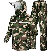 iCreek Rain Suit Waterproof Hi Vis Raincoat Reflective Rain Gear Unisex | Rain Jacket and Pants, Detachable Clear Brim, Waterproof Zip, Breathable Mesh Lined, Anti-storm, Work, Hiking, Riding