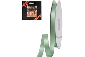 LIUYAXI Sage Green Stain Ribbon, 1/2" X Continuous 50 Yards, Double Faced Fabric Ribbon Perfect for Gift Wrapping Wedding Christmas Birthday Floral Arrangement Craft