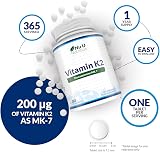 Nu U Nutrition Vitamin K2 MK7 200mcg 365 Tablets Vegan UK Made 1 Day view 3