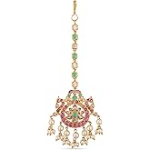 TARINIKA Antique Gold Maang Tikka Indian Headpiece Jewelry for Wedding & Festive Occasions | CZ Stone & Brass Alloy | Traditional Hair Accessories for Women
