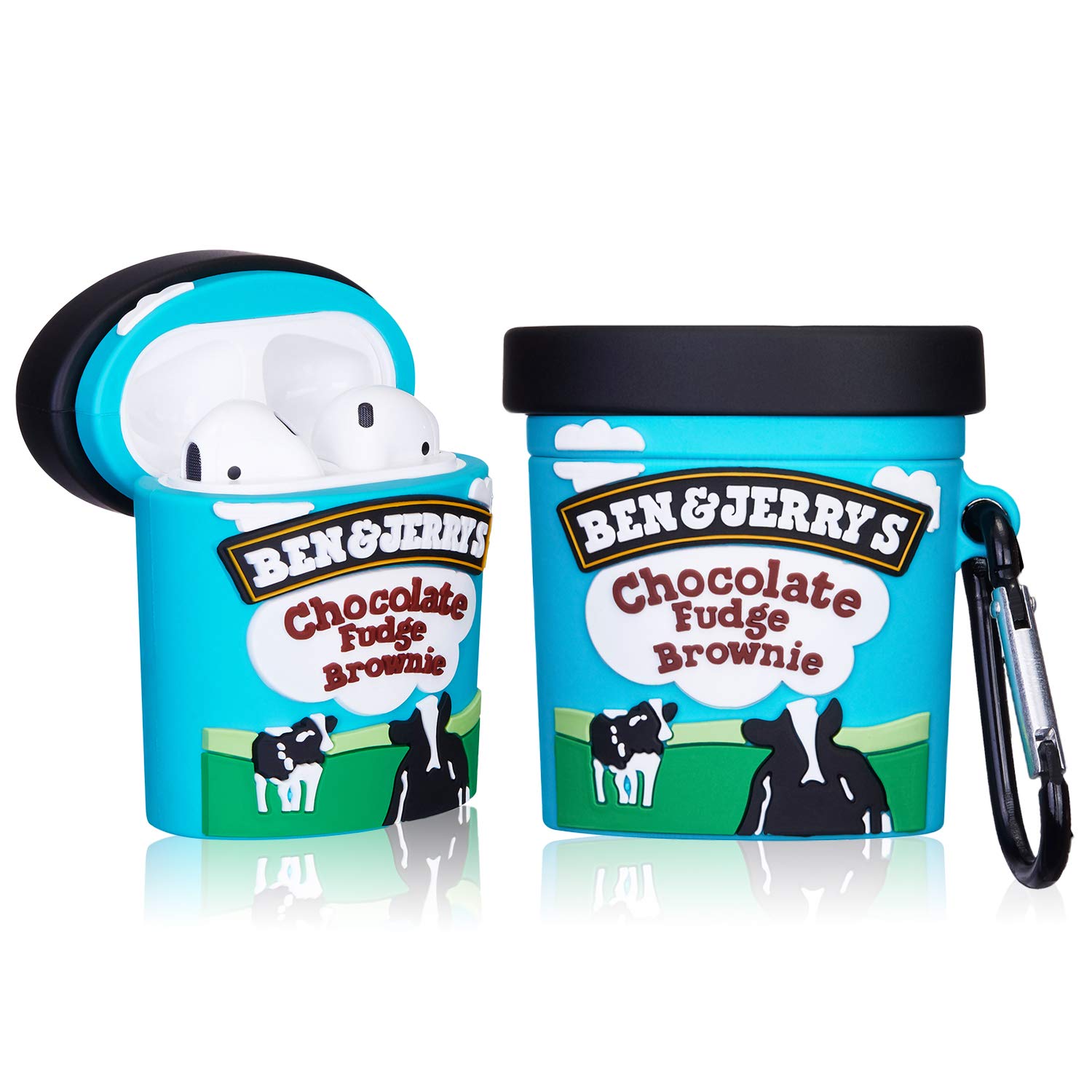 STSNano Cute Case for AirPod 2/1, Cartoon Trendy Character Design Funny Kawaii Fun Air Pods Soft Silicone Cover, Unique 3D Food for Girls Boys Women Cases for AirPods 2&1 (Ice Cream Cup)