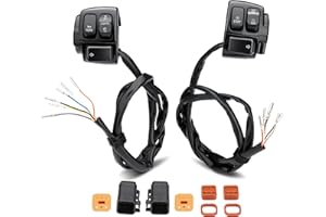 TIGERSGATE Handlebar Switch Control & Extension Cable Wire Kit for 1996-2006 Harley Sportster/Dyna/Softail(Except Softail Springer)/Road King Models, Black