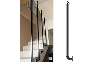 Round Heavy Duty Iron Stair Baluster Column Side Mount, 200 220 240 DIY White Black Gold, Custom Adjustable Spindles for Inte