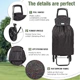 Rainberg 50L Lightweight 2 Wheel Shopping Trolley Black Pattern view 3