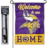 WinCraft Vikings Welcome to Our Home Garden Flag and Flagpole Mount