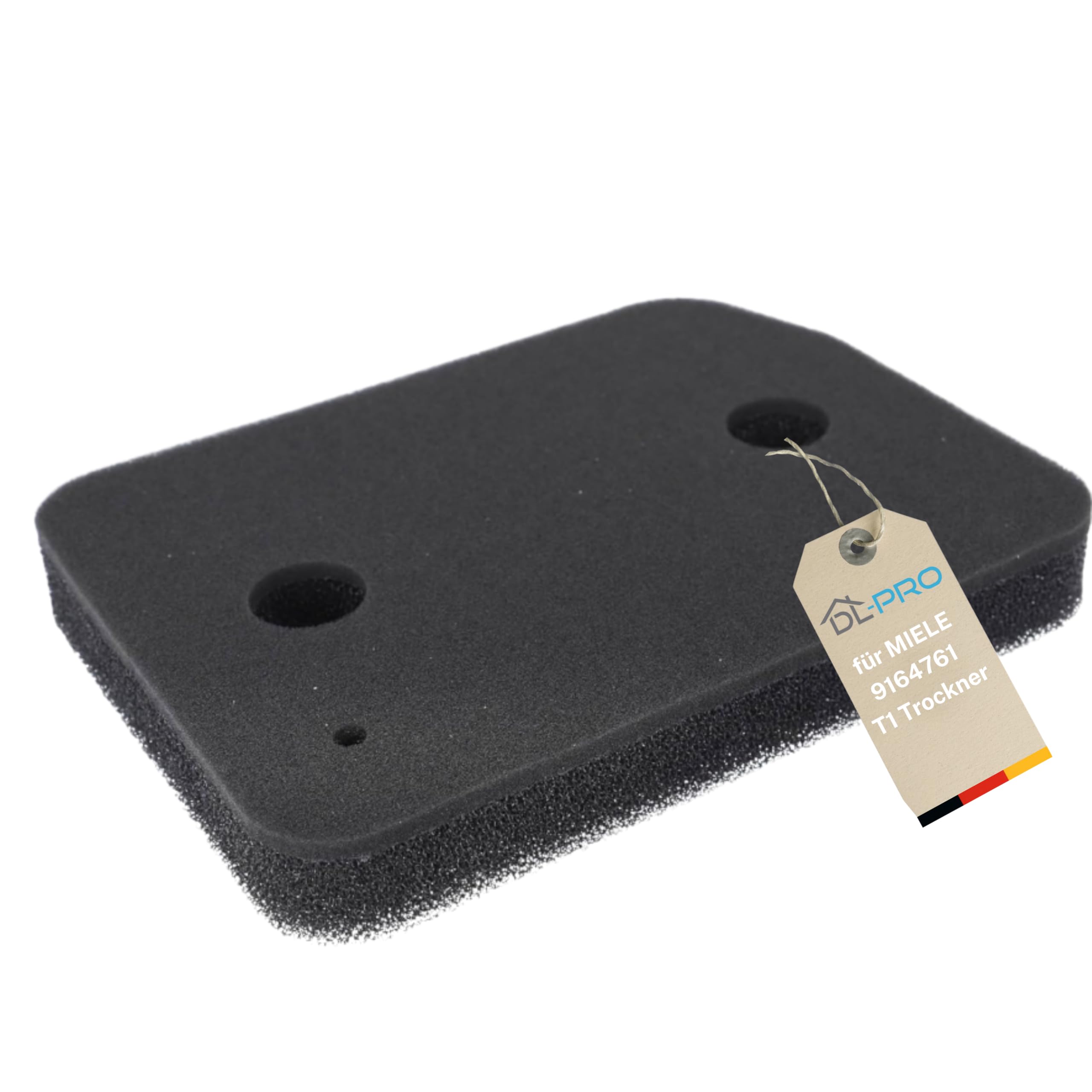 DL-pro Filter Suitable for Miele T1 9164761 Dryer I Fine + Coarse I 2-Ply 207 x 155 x 30 mm Base Filter on Heat Exchanger Tumble Dryer Sponge Filter Lint Filter Foam Filter