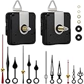 SEMIROUND 2 Set Silent Quartz Clock Movement Kit - 4 Pairs Short Hands, 2 Shaft Lengths for 2-13 mm Faces 3-7 Inch Mini Clocks, Battery Operated DIY Repair (Shaft 22.7mm - Thread 16.5 mm)
