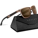 ANYLUV Polarized Sunglasses for Men Rectangular Classic Al-Mg Metal Frame Sun Glasses Mens Sunglasses with UV Protection