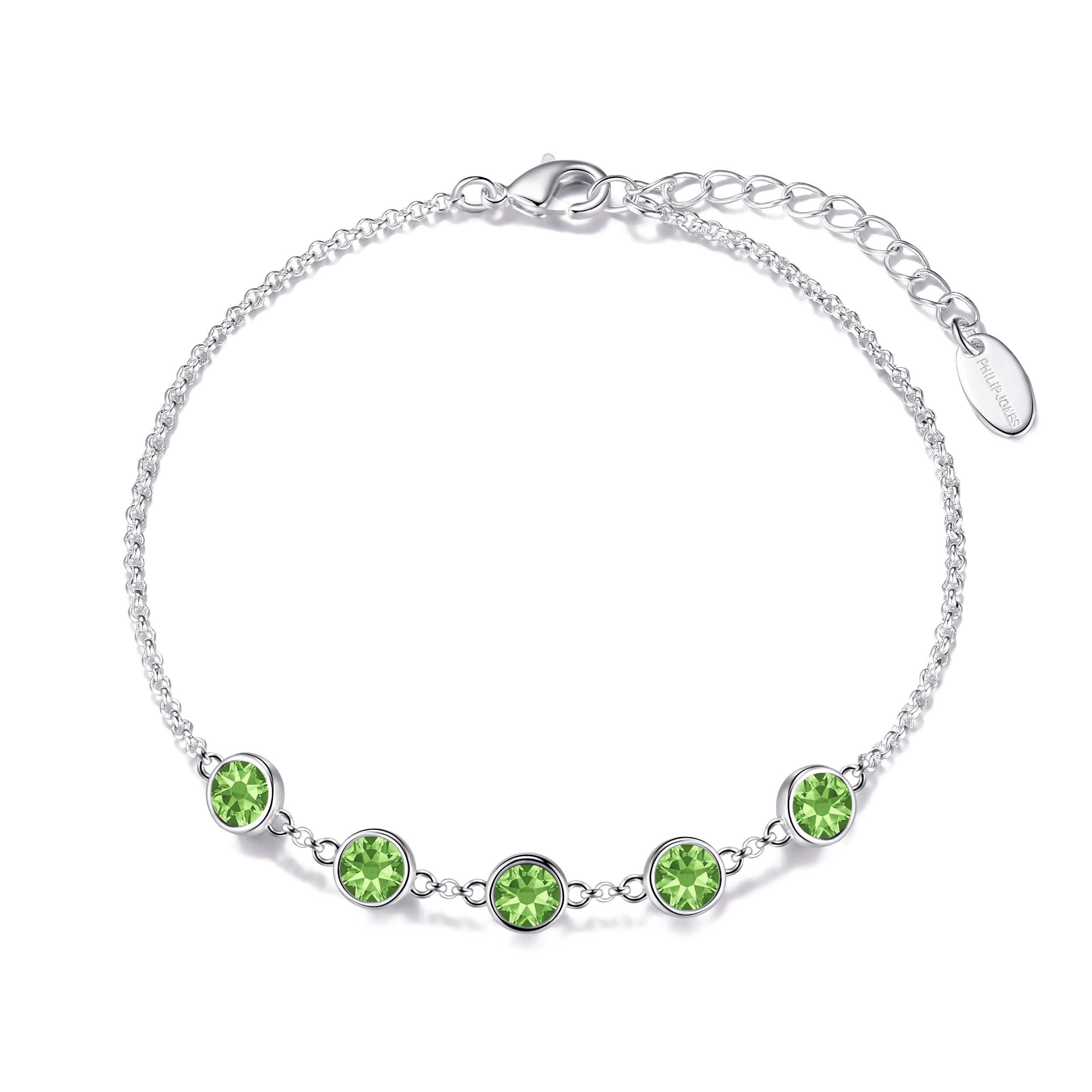 Philip Jones Light Green Crystal Chain Bracelet Created with Zircondia® Crystals