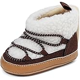 ESTAMICO Baby Girl Plush Winter Snow Bowknot Boots