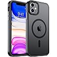 SUPFINE Magnetic for iPhone 11 Phone Case [Compatible with MagSafe] [10 FT Military Grade Drop Protection] Slim Translucent Matte Shockproof with Anti-Fingerprint Phone Case,Matte Black