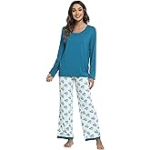 GYS Viscose from Bamboo Women's Pajama Sets Super Soft Long Sleeve Sleepwear Comfy Winter Pjs Sets S-4X