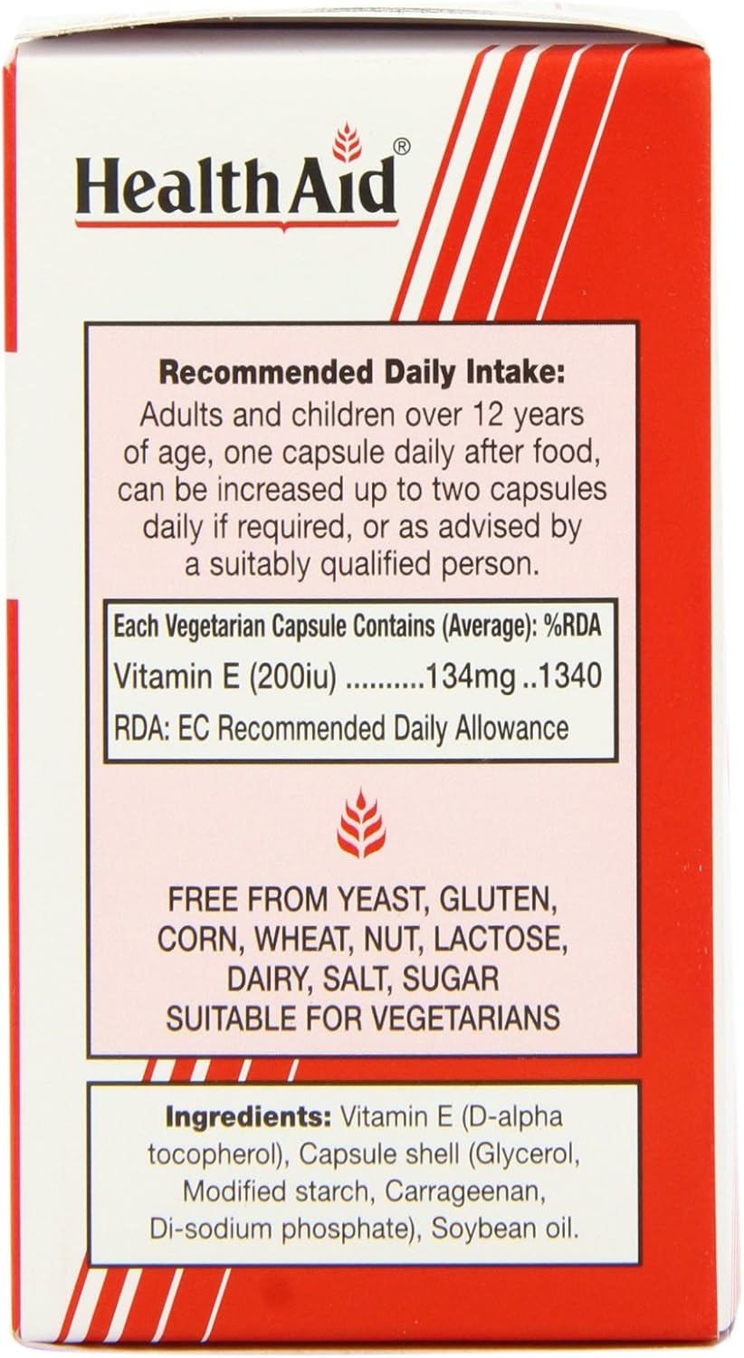 HealthAid Vitamin E 200iu, 100 Vegicaps, No, 100 count (Pack of 1) - Image 3