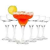 Vikko Margarita Glasses Set of 6, 10 Ounce, Crystal Clear Margarita Glass, Cosmopolitan Glassware for Margaritas, Frozen Drinks, Pina Coladas and Cocktails, Margarita Cups