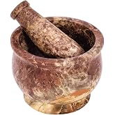 Divit Shilp Mortar and Pestle, Made of Heavy Duty Polished Hard Stone, Natural Stone Grinder for Spices, Pastes, Herbs, Seasoning etc. (Mix Color)