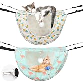 Unittype 2 Pieces Cat Cage Hammock Hanging Pet Bed, 2 Styles, Pineapple | Double Layer Soft Plush Hanging Pet Comfortable Hammock Bed for Indoor Kitten Ferret Hamster Rabbit or Small Animals