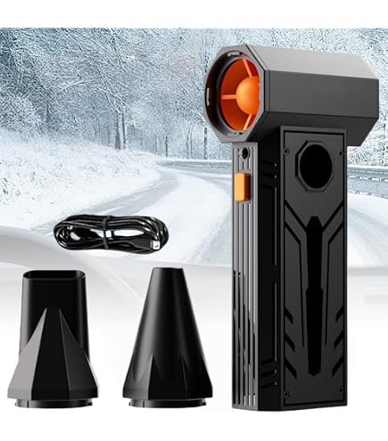 Souffleuse à Neige Thermique Portable 5000W - Dégivrage Pare-Brise, Dénéigement, Batterie Longue