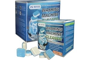 Hinio Washing Machine Cleaner Descaler 24 Pack - Deep Cleaning Tablets For HE Front Loader & Top Load Washer, Septic Safe Eco-Friendly Deodorizer, Clean Inside Drum And Laundry Tub Seal…