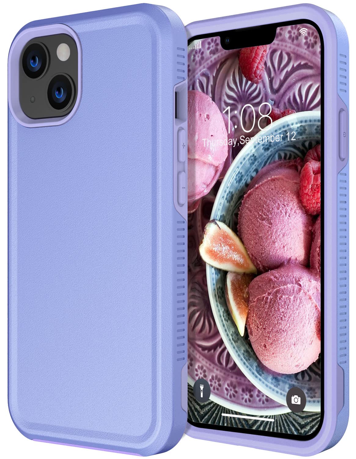 CASELIVE for iPhone 13 Case [Shockproof] [Dropproof] [Tempered Glass Screen Protector] Heavy Duty Protection Phone Case Cover for Apple iPhone 13 6.1 inch (Purple)
