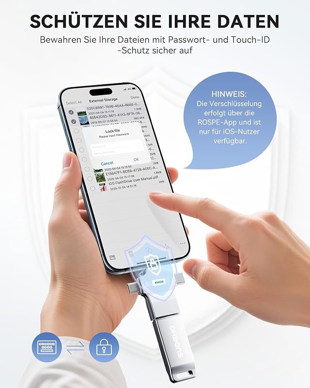 MFi - Chiavetta USB da 128 GB per iPhone, 4 in 1, in metallo, colore: argento