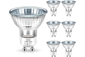 DORESshop GU10 Bulb, Halogen Light Bulbs, Wax Warmer Bulbs, Replacement Bulb for Candle Warmer, Track Light Bulbs, Recessed Light Bulbs, 25W Candle Warmer Light Bulbs, 6 Pack