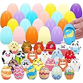 NewFamily 24 Prefilled Easter Eggs with Slow-Rising Squishy Toys, Fun Stress-Relief Fidget Set, Basket Stuffers, Egg Hunt Surprises & Party Favors