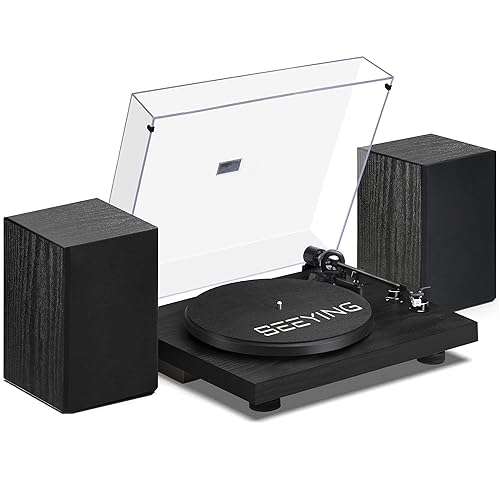 Vinyl Record Player Turntable with Speakers (36W) Wireless Bookshelf HiFi  Stereo System Support USB Recording Magnetic Cartridge Built-in Phono  Preamp