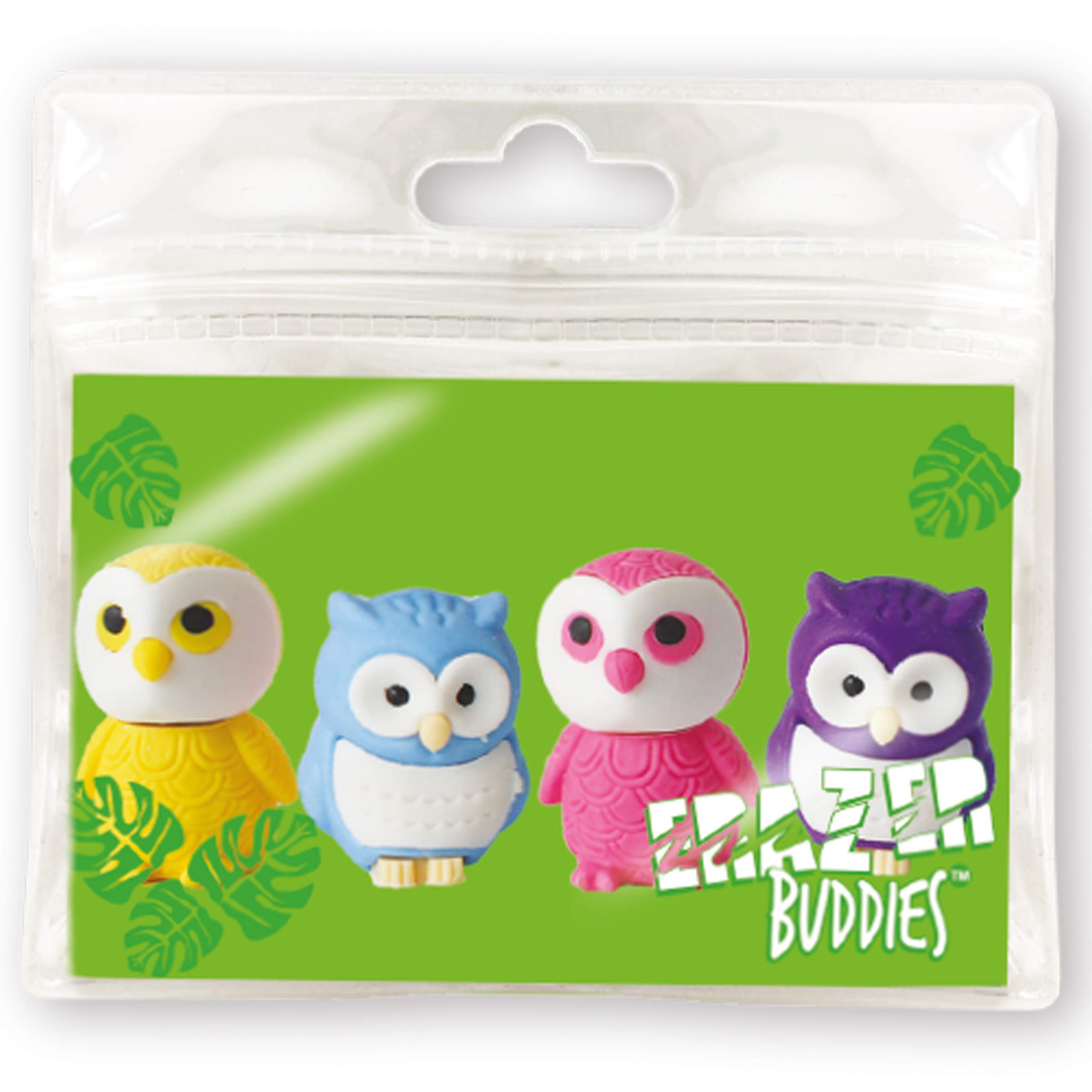 Eraser Buddiez - Owl from Deluxebase. Multipack Cute Rubber Stationary Set, Colourful Novelty Erasers for Office, Classroom Essentials and School Supplies.