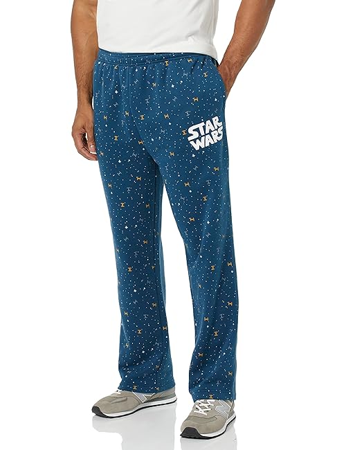 Amazon Essentials Disney | Marvel | Star Wars Men's Fleece Sweatpant (Available in Big & Tall), Star Wars Logo Ships, Small