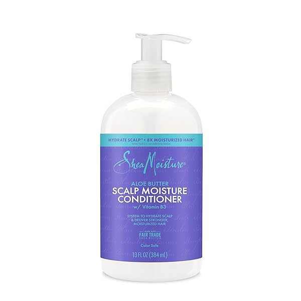 SHEAMOISTURE SCALP MOISTURE CONDITIONER ALOE BUTTER & VITAMIN B3 FOR MOISTURIZED HAIR FAIR TRADE, SULFATE-FREE 13OZ