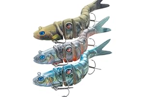 Handing Swimbaits for Bass Pike Walleye, 3 Pieces Lifelike Multi-Jointed Fishing Lures with Mustad Hooks, Fishing Bait for Freshwater and Saltwater