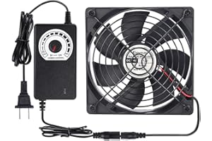 Eiovnur Computer Fan with AC Plug, Variable Speed Fan, 120mm AC Fan 110V 120V 220V 240V, for Terrarium Receiver Amplifier Xbox DVR Component Cooling