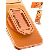 Ultra-Light &amp; Durable Aluminum Phone Grip Stand for MagSafe, Finger Strap | [MagSafe Grip Kickstand for iPhone,Samsung &amp; Cases] 5.5lbs Magnetic Hold,Anti-Drop Loop,360&deg; Rotate,Portrait/Landscape,Blue