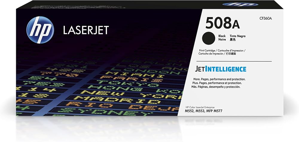HP CF360A 508A Original Black LaserJet Toner Cartridge 6000 Page Yield