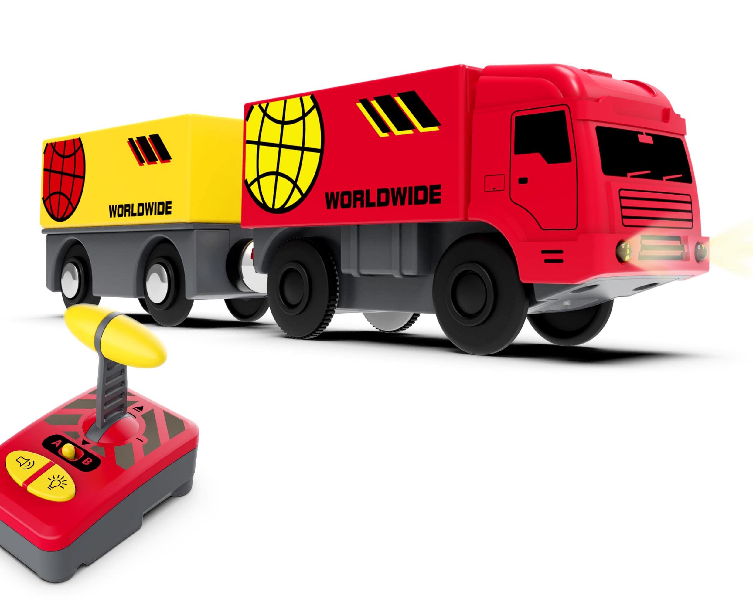 Train Toy for Toddlers, Battery Operated Locomotive Train with Magnetic Connection, Remote Control Train for Wooden Tracks, Compatible with Thomas, Brio, Chuggington