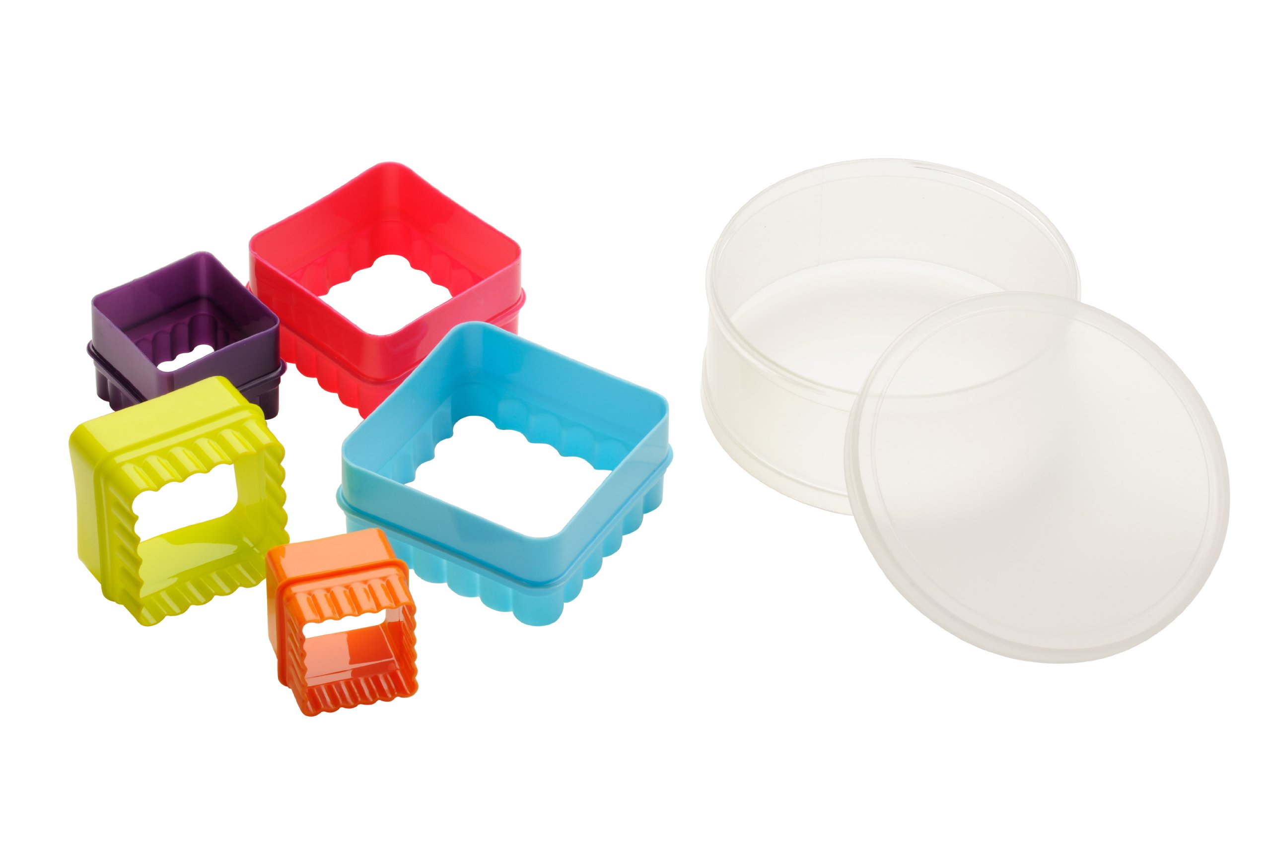 Premier Housewares 806494 Square Cutters - Set of 5, Multi-Coloured, H5 x W12 x D12cm