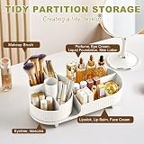 BULLA 360 Rotating Makeup Organiser 2 in 1 Skincare Storage White view 3