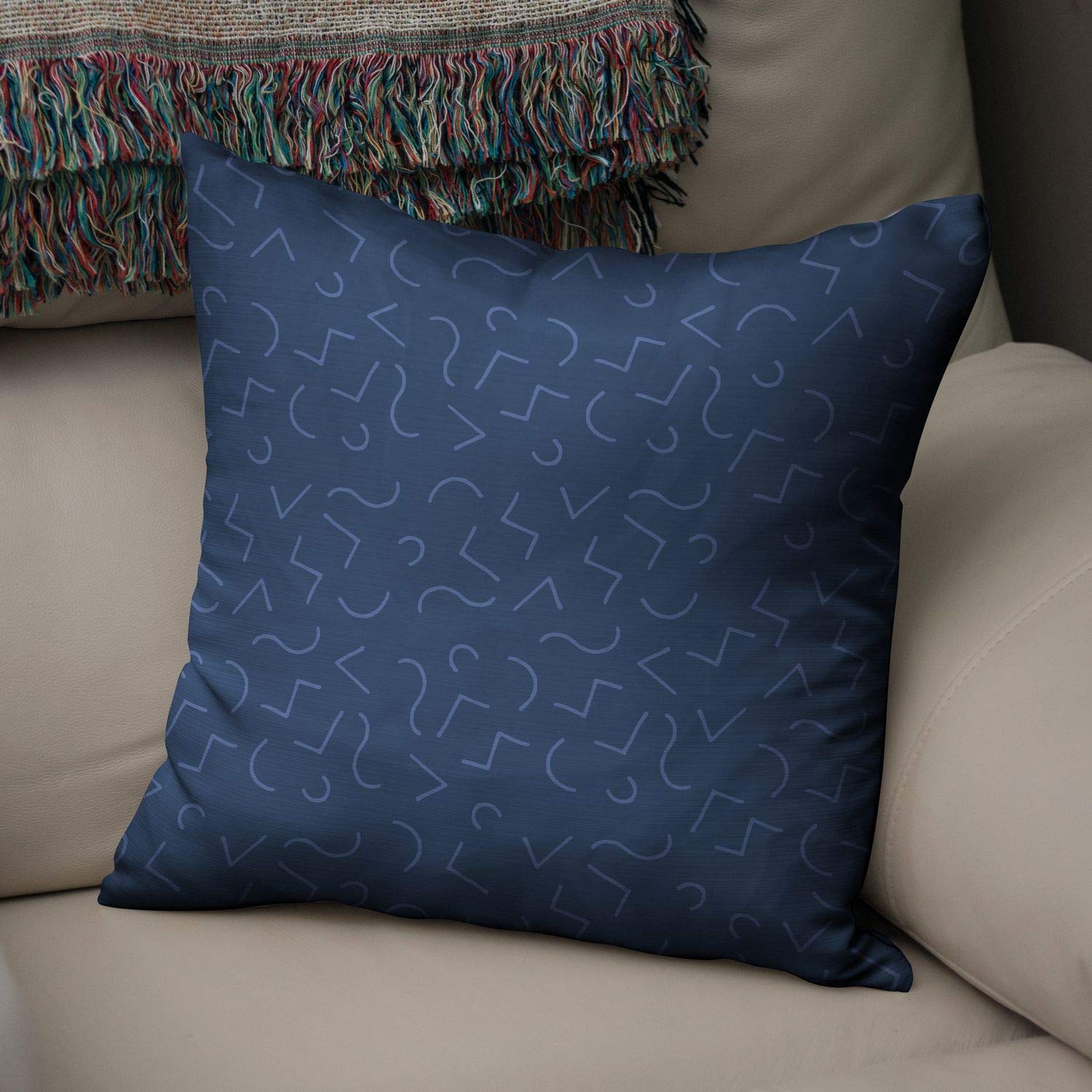 Bonamaison Decorative Cushion Cover Blue, Throw Pillow Covers, Home Decorative Pillowcases for Livingroom, Sofa, Bedroom, Size:43X43 Cm - Designed and Manufactured in Turkey