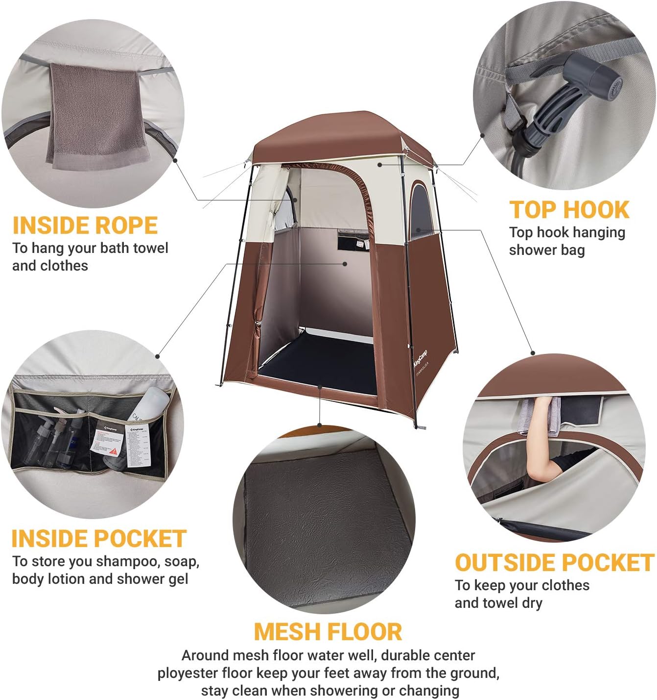 KingCamp Oversize Outdoor Easy Up Portable Dressing Changing Room Shower Privacy Shelter Tent: Sports & Outdoors