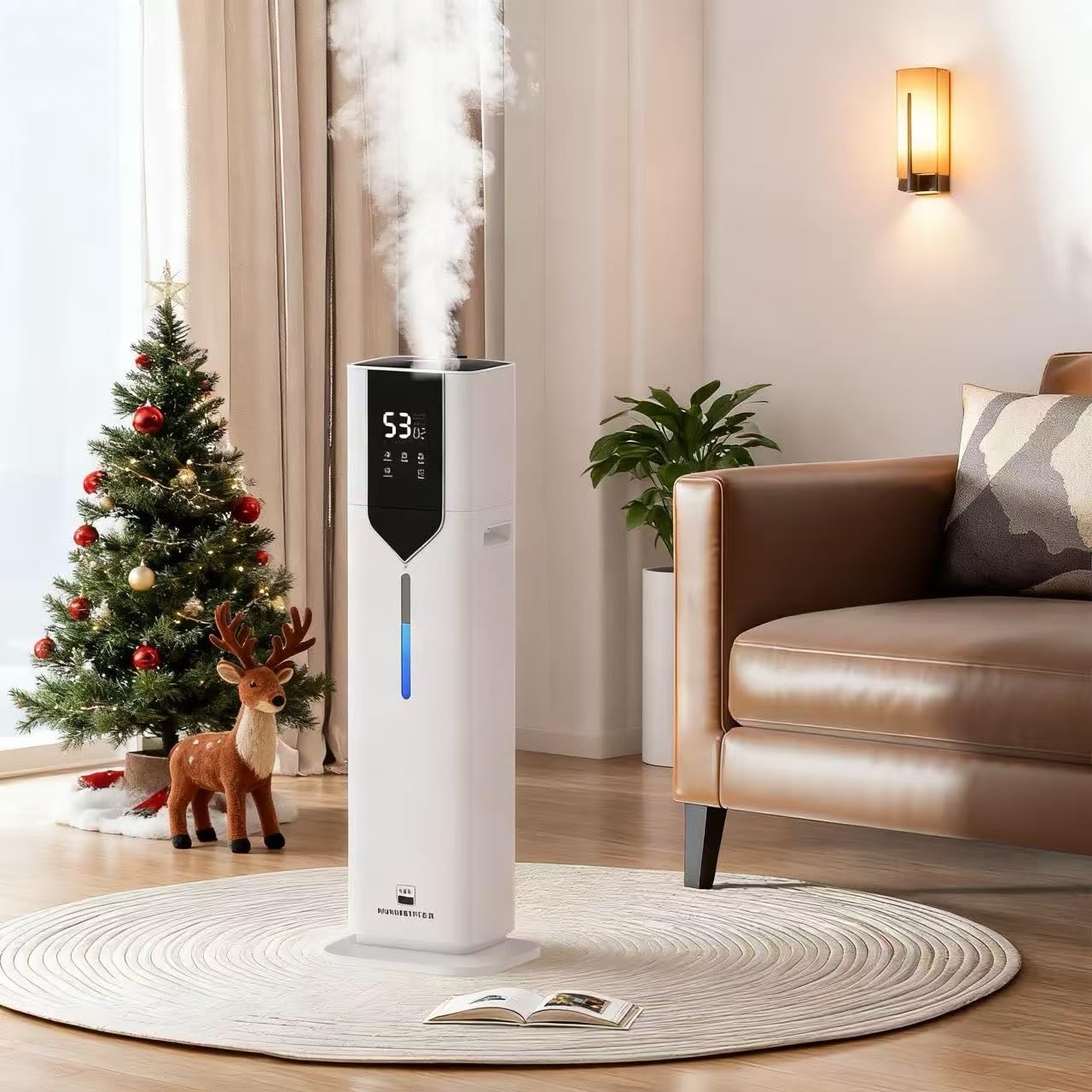Photo 1 of 10L/2.6Gal Smart Humidifiers for Bedroom Large Room up to 600ft², 100H Runtime Cool Mist Top Fill, Ultra Quiet 30dB, Auto Control, Essential Oil Tray, Perfect for Bedroom, Office, Baby, White