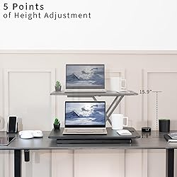 VIVO Ultra-Slim Single Top Height Adjustable