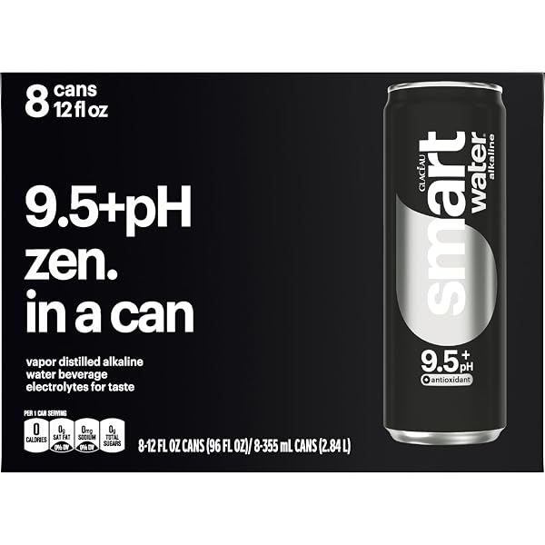 SMARTWATER ALKALINE + ANTIOXIDANT ALUMINUM CAN 12OZ 8PK