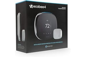 TORYO ecobee4 Smart Thermostat with Built-in Alexa, Room Sensor Included