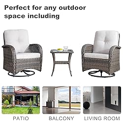 HUMMUH 5-Piece Patio Furniture Wicker Outdoor