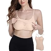 FANYOUNA Camisole Tank Top for Women with Built-in Padded Shelf Bra Support,Spaghetti Strap Layering Camis, Basic Undershirt