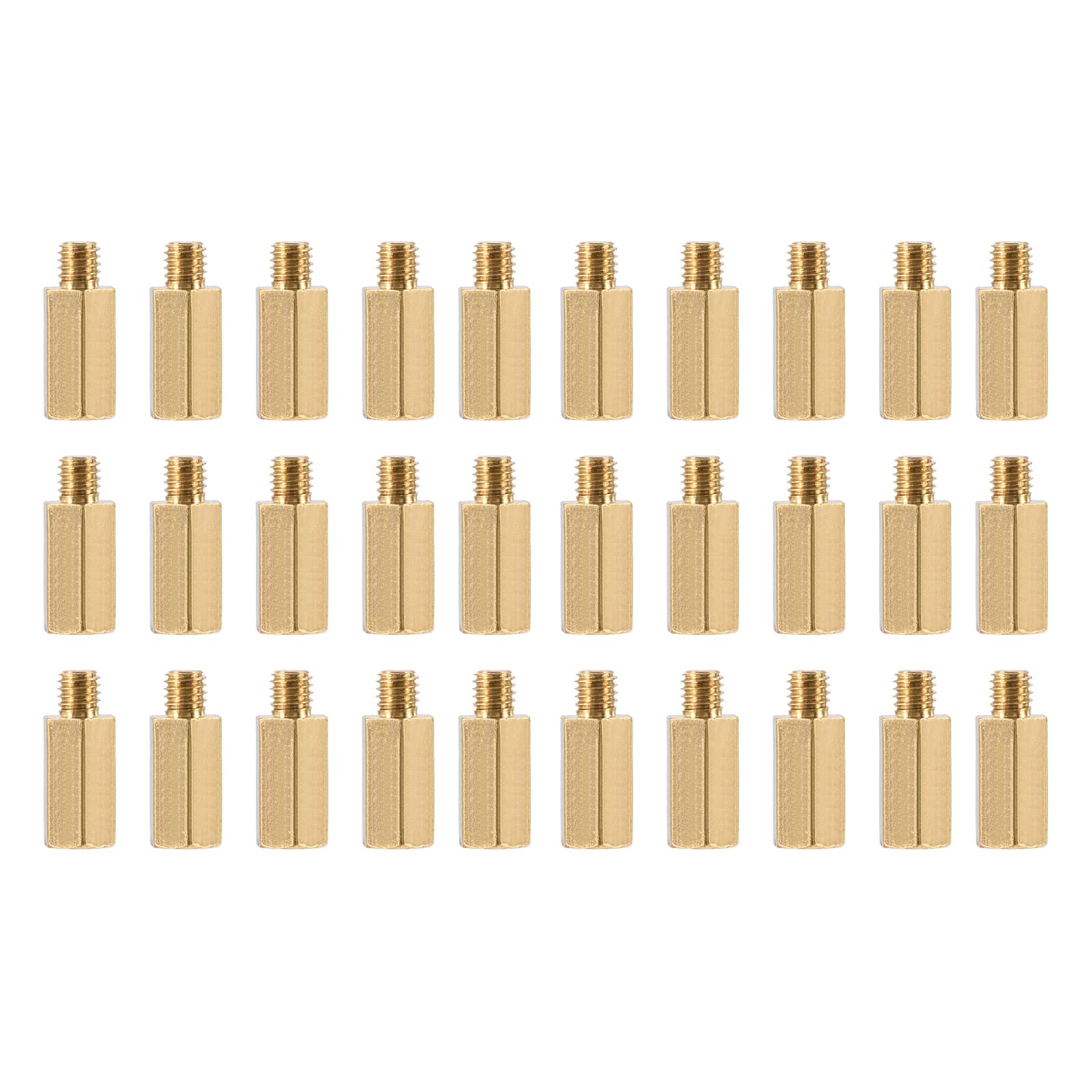 YOKIVE 30 Pcs M3 Standoff Screws, Brass Hex PCB Standoffs, Keep Height Consistent, Great for Motherboard (Gold Tone, 9mm+3mm)