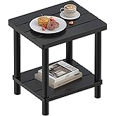 Outdoor Side Table with 2-Tier, Bamboo Small Patio Adirondack Tables | Black,Easy Assembly,Easy Maintenance,Weather Resistant,Indoor,Outdoor,Patio,Pool,Porch